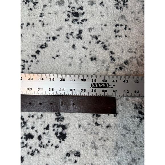 Genuine Leather Dragon Scale Belt Men Size M Brown Silver Hardware Rugged India - Picture 5 of 5